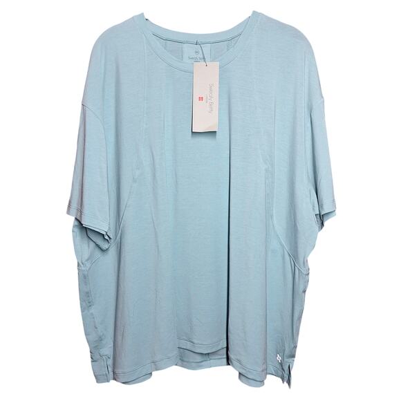 Soft Flow Studio T-Shirt - Muted Teal Blue Sweaty Betty - Picture 4 of 8
